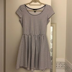 AQUA Navy/White Checkered Mini Dress - M